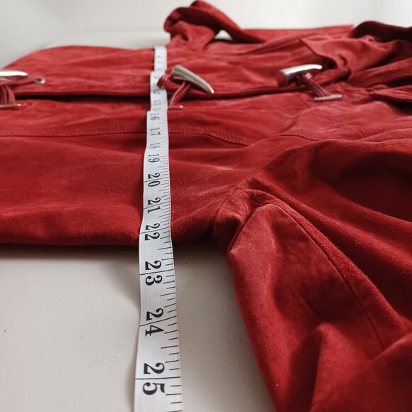 Bradley Bayou Red Suede Detachable Hood Coat - Picture 11 of 16